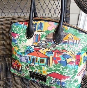 Dooney & Bourke Sandbar Satchel Nylon Multicolor Tropical